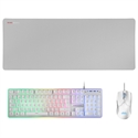 Pack Gaming Mars Gaming Mcpx/ Teclado H-Mech  + Ratón Óptico + Alfombrilla/ Blanco