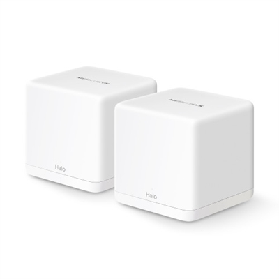 Mercusys HALO H60X(2-PACK) Mercusys HALO H60X. Color del producto: Blanco, Tipo de antena: Interno, Tipo de producto: Sistema de malla. Banda Wi-Fi: Doble banda (2,4 GHz / 5 GHz), Estándar Wi-Fi: Wi-Fi 6 (802.11ax), Tasa de transferencia de datos WLAN (máx.): 1500 Mbit/s. Seguridad con cortafuegos: SPI Firewall. Ancho: 88 mm, Profundidad: 88 mm, Altura: 88 mm. Número de unidades incluidas: 2 pieza(s)