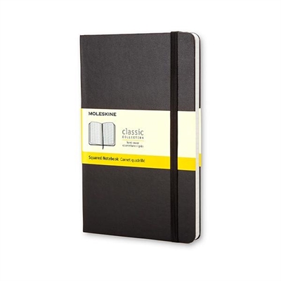 Moleskine MM712 Cuaderno Con Cubierta Dura De Carton Color Negro Y Encuadernacion Cosida. Dise?O Con Puntas Redondeadas. Medidas 9 X 14 Cm. Contiene 192 Paginas De 70 G Libres De Cloro. Cuadricula 5X5. Incluye Un Marcador De Paginas Cierre Con Goma Elastica Y Bolsillo Interior Con Fuelle.