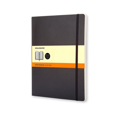 Moleskine QP622 Cuaderno Con Cubierta Dura De Carton Color Negro Y Encuadernacion Cosida. Dise?O Con Puntas Redondeadas. Medidas 19 X 25 Cm. Contiene 192 Paginas De 70 G Libres De Cloro. Cuadricula 5X5. Incluye Un Marcador De Paginas Cierre Con Goma Elastica Y Bolsillo Interior Con Fuelle.
