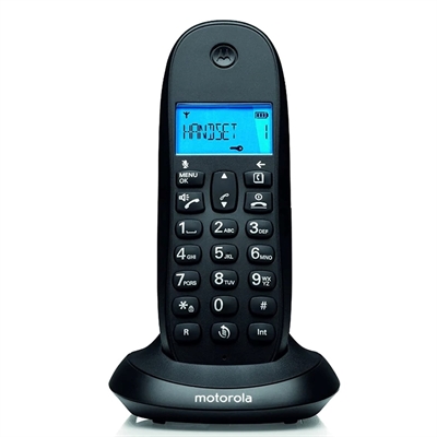 Motorola 107C1001CB+ TELEFONO INALAMBRICO DECT DIGITAL MOTOROLA C1001CB+ NEGRO PANTALLA RETROILUMINADA MANOS LIBRES 50CONTA