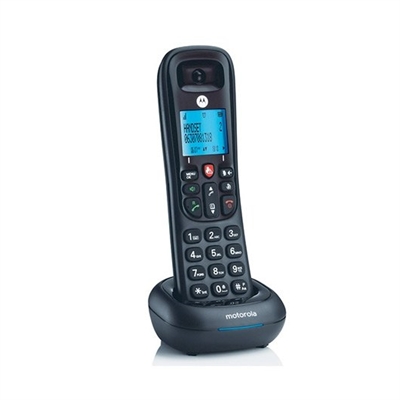 Motorola 107CD4001 El Motorola CD4 es el terminal perfecto para tus llamadas diarias. Es un telÃ©fono inalÃ¡mbrico fÃ¡cil de usar, con un diseÃ±o moderno y actual, ademÃ¡s incorpora nuevas caracterÃ­sticas que incluyen hasta 10 nÃºmeros de bloqueo de llamadas con una tecla de acceso directa para el menÃº de bloqueo de llamadas. TambiÃ©n destaca por su potente altavoz perfecto para el uso del manos libres. AdemÃ¡s, permite almacenar hasta 50 contactos en la agenda.