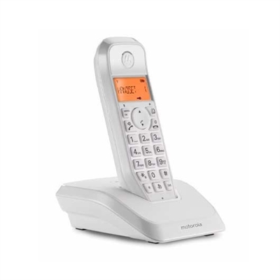 Motorola 107S1201WHITE TELEFONO INALAMBRICO DECT DIGITAL MOTOROLA S1201 BLA PANTALLA RETROILUMINADA MANOS LIBRES ID.LLAM