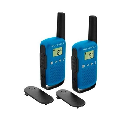 Motorola 59T42BLUEPACK Walkie Talkies Motorola T42 Blue - Tipología: Pmr; Número Canales: 8; Alimentación: 3 Baterías Aaa; Autonomía: 18 H; Peso: 79 Gr; Visualizador: Sí; Enchufe Microfono: No