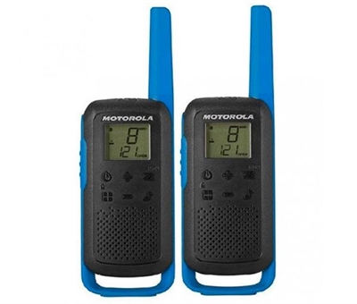 Motorola 59T62BLUEPACK Walkie Talkies T62 Black Blue - Tipología: Pmr; Número Canales: 16; Alimentación: Batería Propietaria; Autonomía: 18 H; Peso: 161 Gr; Visualizador: Sí; Enchufe Microfono: No