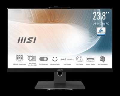 Msi 00-AE0711-823 MSI AIO MODERN AM242TP 12M-823ES. 23.8 (60CM). PLANO. IPS. INTEL PROCESSOR N100. DDR4 SDRAM 16GB (8GB*2). 512 GB PCIE SSD. SIN S.O. NEGRO.