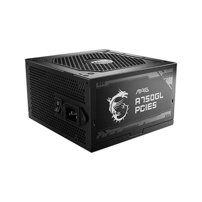 Msi 306-7ZP8B11-CE0 MSI MAG A750GL PCIE5. Potencia total: 750 W, Voltaje de entrada AC: 100 - 240 V, Frecuencia de entrada AC: 47 - 63 Hz. Alimentador de energía para tarjeta madre: 20+4 pin ATX, Longitud del cable de alimentación de la placa base: 45 cm, Tipo de cableado: Totalmente modular. Utilizar con: PC, Factor de forma de fuente de alimentación (PSU): ATX, Certificación 80 PLUS: 80 PLUS Gold. Color del producto: Negro, Tipo de enfriamiento: Activo, Diámetro de ventilador: 12 cm. Ancho: 150 mm, Profundidad: 140 mm, Altura: 86 mm