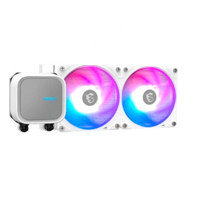 Msi 306-7ZWCA21-L80 Sistemas de refrigeración líquida Msi para cpu Mag coreliquid A13 240, se inspira en el diseño del equilibrio armonioso entre elementos cuadrados y redondos. El diseño combina a la perfección bordes suaves y redondeados con líneas nítidas y limpias, reflejando la combinación perfecta de rendimiento y silencio. El efecto de iluminación indirecta ARGB se integra sutilmente en el diseño curvo, resaltando detalles de líneas intrincadas. Debajo de su apariencia sin pretensiones se encuentra una rica variedad de efectos de iluminación, lo que hace que el diseño minimalista sea una combinación perfecta para la búsqueda moderna de la estética de vida minimalista. Color blanco.