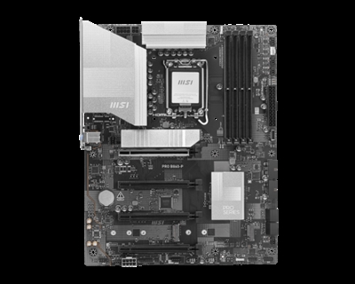 Msi 911-7E41-002 MSI PRO B860-P. Fabricante de procesador: Intel, Socket de procesador: LGA 1851 (Socket V1), Procesador compatible: Intel Core Ultra (Series 2). tipos de memoria compatibles: DDR5-SDRAM, Memoria interna máxima: 256 GB, Tipo de ranuras de memoria: DIMM. Interfaces de disco de almacenamiento soportados: M.2, Micro SATA III, Tipos de unidades de almacenamiento admitidas: HDD & SSD, Niveles RAID: 0, 1, 5, 10. Tipo de interfaz ethernet: 5 Gigabit Ethernet. Componente para: PC, Factor de forma: ATX, Familia del chipset: AMD