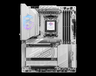 Msi 911-7E59-05S MSI MPG X870E EDGE TI WIFI. Fabricante de procesador: AMD, Socket de procesador: Zócalo AM5, Procesador compatible: AMD Ryzen 7000 Series, AMD Ryzen 8000 Series, AMD Ryzen 9000 Series. tipos de memoria compatibles: DDR5-SDRAM, Memoria interna máxima: 256 GB, Tipo de ranuras de memoria: DIMM. Interfaces de disco de almacenamiento soportados: M.2, SATA III, Tipos de unidades de almacenamiento admitidas: HDD & SSD. Tipo de interfaz ethernet: 5 Gigabit Ethernet, Controlador LAN: Realtek RTL8126, Estándar Wi-Fi: Wi-Fi 7 (802.11be). Componente para: PC, Factor de forma: ATX, Familia del chipset: AMD
