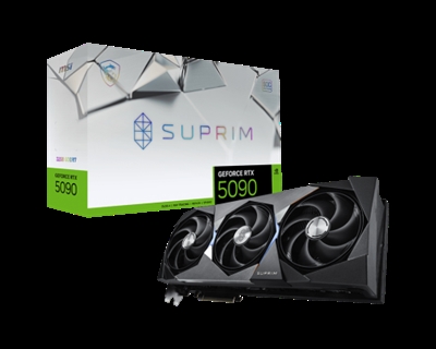 Msi 912-V530-012 MSI SUPRIM GEFORCE RTX 5090 32G SOC. Familia de procesadores de gráficos: NVIDIA, Procesador gráfico: GeForce RTX 5090. Capacidad memoria de adaptador gráfico: 32 GB, Tipo de memoria de adaptador gráfico: GDDR7, Ancho de datos: 512 bit. Máxima resolución: 7680 x 4320 Pixeles. Versión DirectX: 12 Ultimate, Versión OpenGL: 4.6. Tipo de interfaz: PCI Express x16 5.0. Tipo de enfriamiento: Activo, Número de ventiladores: 3 Ventilador(es)