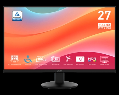 Msi 9S6-3PD6CT-013 Disfruta de tu día a día con un Monitor ultraligero de 100 HzEl monitor ultraligero con una tasa de refresco de 100 Hz te ofrece una experiencia de usuario sin estrés. No solo cuidamos de tu salud con el diseño EyesErgo, sino que también te hacemos la vida más fácil con el diseño Toolless y el clip para el cable.Disfruta de tu día a día con el monitor ultraligero de 100 Hz.