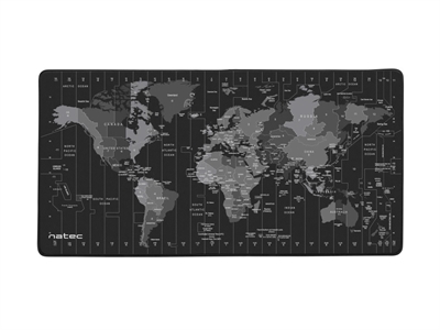 Natec NPO-1119 Natec Genesis Time Zone Map Maxi. Ancho: 400 Mm - Profundidad: 800 Mm.Color Del Producto: Negro - Gris - Coloración De Superficie: Imagen - Materíal:Tela - Caucho