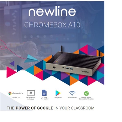 Newline A10 Chromebox - Tipología Genérica: Accesorio Tv; Tipología Específica: Chromebox; Funcionalidad: Gestión Remota De Contenidos; Color Primario: Negro; Material: Metal