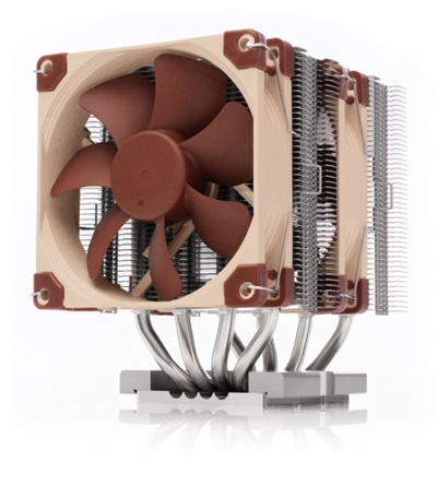 Noctua NH-D9 DX-4677 4U Noctua NH-D9 DX-4677 4U. Tipo: Refrigerador de aire, Diámetro de ventilador: 9,2 cm, Velocidad de rotación (mín.): 400 RPM, Velocidad de rotación (máx.): 2500 RPM, Nivel de ruido (baja velocidad): 16,3 dB, Nivel de ruido (alta velocidad): 30,6 dB, Máximo flujo de aire: 96,3 cfm, Tipo de soporte: Self-Stabilising Oil-pressure Bearing (SSO). Voltaje: 12 V. Ancho: 95 mm, Profundidad: 120 mm, Altura: 134 mm. Color del producto: Aluminio, Beige, Marrón