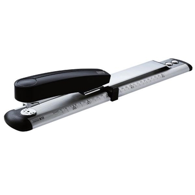 Novus 020-1535 Grapadora De Brazo Largo Metalica Con Carcasa De Plastico De Color Negro. Es Compatible Con Grapas 24/6 24/8 26/6 Y 26/8. Profundidad De 300 Mm. Su Capacidad Es De Hasta 40 Hojas. Practico Mecanismo De Recarga Por La Parte Frontal Y Doble Guia Para Grapas.