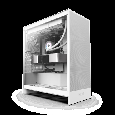 Nzxt CM-H72FW-01 NZXT H7 Flow. Factor de forma: Midi Tower, Tipo: PC, Color del producto: Blanco. Ventiladores frontales instalados: 3x 120 mm, Diámetro de ventiladores frontales soportados: 120,140 mm, Diámetro de ventiladores traseros soportados: 120,140 mm. Tamaños de disco duro soportados: 2.5,3.5. Ancho: 244 mm, Profundidad: 468 mm, Altura: 544 mm