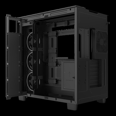 Nzxt CM-H91EB-01 NZXT H9 Elite. Factor de forma: Midi Tower, Tipo: PC, Color del producto: Negro. Diámetro de ventiladores secundarios soportados: 120 mm, Diámetro de ventiladores traseros soportados: 120 mm, Diámetros de ventiladores superiores soportados: 120,140 mm. Ancho: 290 mm, Profundidad: 466 mm, Altura: 495 mm
