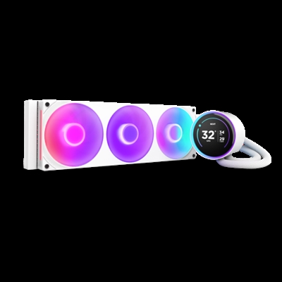 Nzxt RL-KR36E-W2 NZXT Kraken Elite 360 RGB. Tipo: Sistema de refrigeración líquida todo en uno, Diámetro de ventilador: 12 cm, Máximo flujo de aire: 75,12 cfm, Presión máxima de aire: 3,3 mmH2O. Color del producto: Blanco