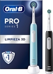 Oral-B PRO1 TURQUESA + B - Cepillos Eléctricos Oral-B Pro Duo Negro + Azul.