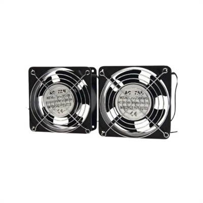 Pepegreen RAC-00003-ST DOBLE VENTILADOR PEPEGREEN 12 CM PARA ARMARIO RACK ACERO NEGRO 2X12CM VENTILADOR
