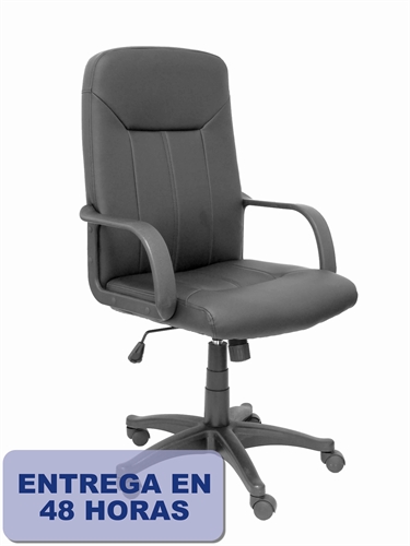 Piqueras-Y-Crespo 261SPNE Modelo Villa - Sillon De Direccion Ergonomico Con Mecanismo Basculante Y Regulable En Altura - Tapizado En Similpiel Color Negro - Tipología: Dirección; Color: Negro; Cantidad Por Paquete: 1