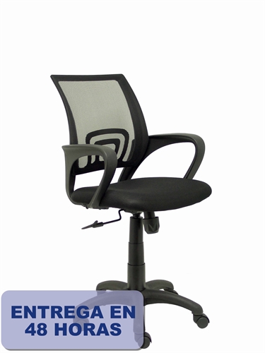 Piqueras-Y-Crespo 312NE Modelo Vianos - Silla De Oficina Ergonomica Con Mecanismo Basculante Y Regulable En Altura - Respaldo De Malla En Color Negro Y Asiento - Tipología: Operativa; Color: Negro; Cantidad Por Paquete: 1