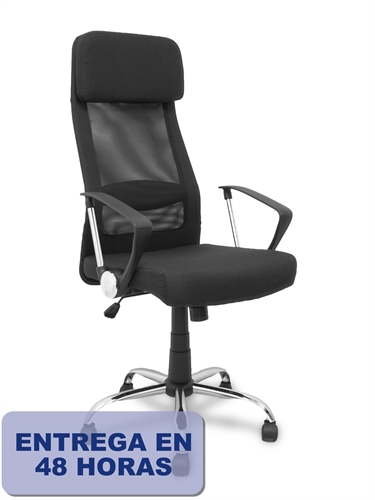 Piqueras-Y-Crespo 32DBD840 Modelo Esteras- Silla De Direcci N Ergonomica Con Mecanismo Basculante Brazos Fijos Y Regulable En Altura - Respaldo De Malla Transpi - Tipología: Operativa; Color: Negro; Cantidad Por Paquete: 1