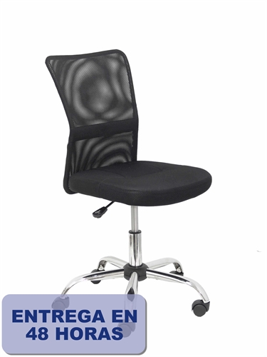 Piqueras-Y-Crespo 358GM8403D840CRRN Foröl Modelo Pardal - Silla De Oficina Ergonómica Con Mecanismo Giratorio Y Asiento Regulable En Altura Respaldo De Malla Transpirable Color Negro Y Asiento Tapizado En Tejido De Malla Color Negro.