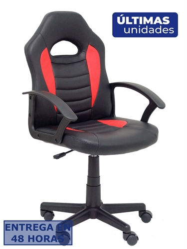 Piqueras-Y-Crespo 7219GSP840350RN Silla Gaming Mohedas Negro Y Rojo - Material: N.D.; Almohadilla Lumbar Ajustable: No; Almohadilla Para El Cuello Ajustable: No; Ajuste De Altura: Sí; Inclinación: Sí; Apoyabrazos Regulables: Sí; Material De La Rueda: Plastica