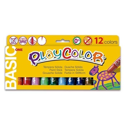 Playcolor 10731 Tempera Solida Para Dibujar Y Pintar Sobre Papel Cartulina Madera Carton Etc. Aplicacion Directa Sin Necesidad De Añadir Agua. Cada Estuche Contiene 12 Colores Surtidos.