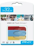 Pny FD32GATT4COLRBYX3-EF - PNY TRIPLE PACK 3x32GB USB2.0 LIMITED EDITION