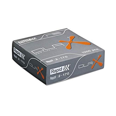 Rapid 21808300 Caja De 1000 Grapas Galvanizadas Modelo Duax Para Grapadoras De Gran Capacidad Su Capacidad De Grapado Es Hasta 170 Hojas.