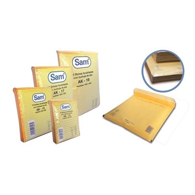 Sam 141200 Bolsas Postal Prolongado Fabricadas En Papel Kraft Con Medida 132 X 187 Mm Y Gramaje De 80 G. La Solapa Es Recta Y Su Tipo De Cierre Es Con Tira De Silicona. No Tiene Ventana. La Caja Contiene 500 Bolsas.