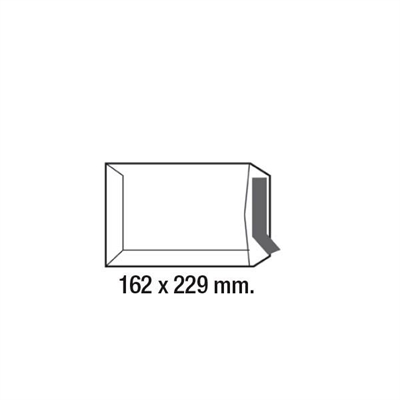 Sam 148007 Bolsas C5 Fabricadas En Papel Offset Blanco De Medidas 162 X 229 Mm Y Gramaje De 90 G. La Solapa Es Recta Y Su Tipo De Cierre Es Con Tira De Silicona. No Tiene Ventana. La Caja Contiene 250 Bolsas.