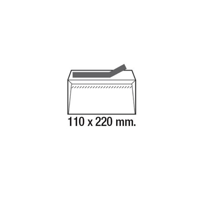 Sam 247643 Sobres Blancos Fabricados En Papel Offset. Sus Medidas Son 110 X 220 Mm Y Tiene Un Gramaje De 90 G. La Solapa Es Recta Y Su Tipo De Cierre Es Con Tira De Silicona. Tiene Ventana En La Parte Derecha. La Caja Contiente 500 Sobres.