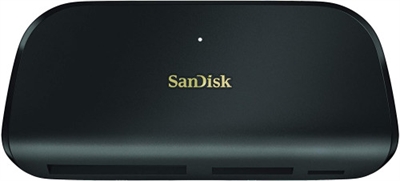 Sandisk SDDR-A631-GNGNN SanDisk ImageMate PRO USB-C. Tarjetas de memoria compatibles: CF, MicroSD (TransFlash), MicroSDHC, MicroSDXC, SD, SDHC, SDXC, Color del producto: Negro, Velocidad de transferencia de datos: 312 Mbit/s. Tipo de interfaz: USB 3.2 Gen 1 (3.1 Gen 1) Type-C. Ancho: 123 mm, Profundidad: 57,9 mm, Altura: 18,3 mm