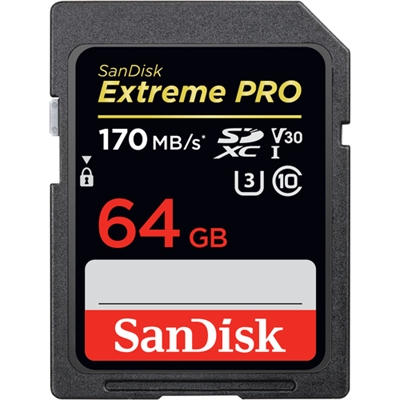 Sandisk SDSDXXY-064G-GN4IN SanDisk Extreme Pro - Tarjeta de memoria flash - 64 GB - Video Class V30 / UHS-I U3 / Class10 - SDXC UHS-I