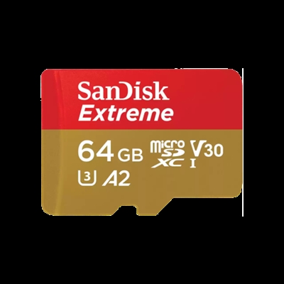 Sandisk SDSQXAH-064G-GN6MA SanDisk Extreme - Tarjeta de memoria flash (adaptador microSDXC a SD Incluido) - 64 GB - A2 / Video Class V30 / UHS-I U3 / Class10 - microSDXC UHS-I