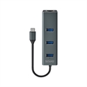 Savio SAVAK-57 - HUB SAVIO USB(C) - 3 X USB(A) 3.1 + 1 X RJ45 USB 3.1 GEN 1 NEGRO Y GRIS ALUMINIO 5 GBPS