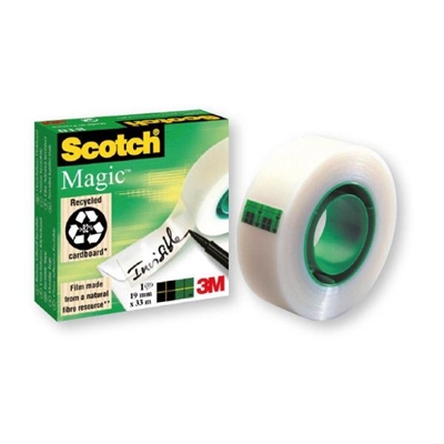 Scotch 7100027117 Cinta Adhesiva Invisible De Dimensiones 19 Mm X 66 M. Apta Para Reparar Documentos Unir Paginas Maquetar... Invisible Tras Su Aplicacion Incluso Al Fotocopiar. No Amarillea No Se Despega Y No Transfiere El Adhesivo Con El Paso Del Tiempo. Se Puede Escribir Sobre Ella. Pelicula Fabricada Con Recursos De Fibra Natural.