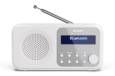 Sharp DR-P420(WH) Sharp DR-P420. Tipo de radio: Portátil, Tipo de sintonizador: Digital, Bandas de radio soportadas: DAB, DAB+, FM. Potencia estimada RMS: 2 W, Formatos de audio soportados: AAC. Auriculares: 3,5 mm, Conector USB: MicroUSB. Color del producto: Blanco, Material: Plástico, Coloración: Monocromo. Tecnología de batería: Alcalino, Capacidad de batería: 2200 mAh, Autonomía: 16 h