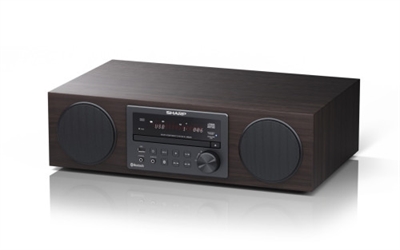 Sharp XL-B720D(BK) Sharp ALL-IN-ONE HI-FI Sound System. Tipo: Microcadena de música para uso doméstico, Color del producto: Marrón. Potencia estimada RMS: 100 W, Tipo de altavoces: De 2 vías, Tipo de conectividad de bocina: Inalámbrico. Bandas de radio soportadas: FM. Control de volumen: Giratorio. Fuente de energía: Corriente alterna, Consumo energético: 25 W, Consumo de energía (inactivo): 0,4 W