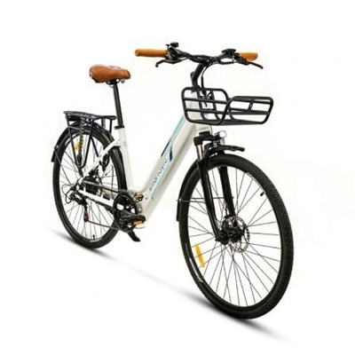 Smartgyro SG27-385 Sube a bordo de la bicicleta de paseo SmartGyro Sunset, una revolucionaria manera de desplazarte, rápida y respetuosa con el medio ambiente. Disfruta al máximo de tus trayectos gracias a su facilidad de uso, amplia autonomía, velocidad y ligereza, haciéndola la elección ideal para tus desplazamientos cotidianos.La Ebike Sunset está equipada con ruedas de 27,5 resistentes y estables, un cambio de 6 velocidades de alta calidad firmado por SHIMANO.Su motor eléctrico de 36V con 250W de potencia, junto con una batería de 36V y 10Ah, te permitirá recorrer hasta 60 km sin problemas.Construida con materiales duraderos y de alta calidad, esta bicicleta es la elección perfecta tanto para la ciudad.¡Prepárate para explorar la ciudad a bordo de tu Ebike SmartGyro Sunset!