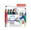 Stabilo 648/4 - Lapiz De Color Con Mina Especial Para Pizarras Blancas Y Rotafolios. De Alta Opacidad Y Co
