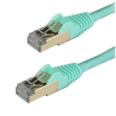 Startech 6ASPAT1MAQ StarTech.com 1m CAT6A Ethernet Cable, 10 Gigabit Shielded Snagless RJ45 100W PoE Patch Cord, CAT 6A 10GbE STP Network Cable w/Strain Relief, Aqua, Fluke Tested/UL Certified Wiring/TIA - Category 6A - 26AWG (6ASPAT1MAQ) - Cable de interconexión - RJ-45 (M)