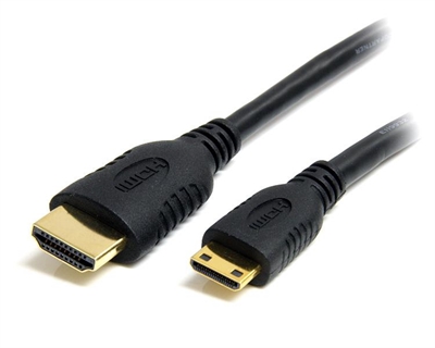 Startech HDACMM2M StarTech.com Cable HDMI de alta velocidad con Ethernet 2m - HDMI a Mini HDMI - Macho a Macho - Cable HDMI con Ethernet - HDMI macho a 19 pin mini HDMI Type C macho - 2 m - blindado - negro