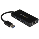Startech ST3300GU3B - StarTech.com Hub USB 3.0 de Aluminio con Cable - Concentrador de 3 Puertos USB con Adaptad