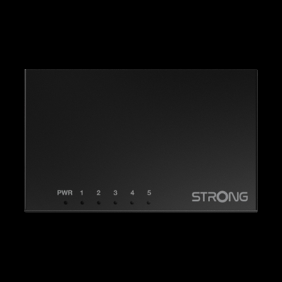 Strong SW5000M El conmutador Gigabit de 5 puertos SW5000M le permite ampliar su conexión Gigabit por cable en su hogar. Con el Switch metálico, compacto y elegante, reducirá los retrasos, la latencia y la distorsión de vídeo en su red cableada de alta velocidad. Cree en cuestión de minutos una conexión rápida y por cable mediante los 5 puertos Gigabit Ethernet 10/100/1000 Mbps adaptativos con función Auto MDI/MDX. El diseño sin ventilador del Switch 5 puertos garantiza un funcionamiento silencioso. Con las múltiples opciones de montaje, puede elegir entre montaje en sobremesa o en pared. Sólo tienes que conectar tus dispositivos y listo. No requiere configuración ni software.