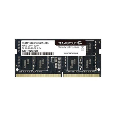 Teamgroup TED416G3200C22-S01 MODULO MEMORIA RAM S O DDR4 16GB PC3200 TEAMGROUP ELITE 3200MHz CAS 22 SO-DIMM